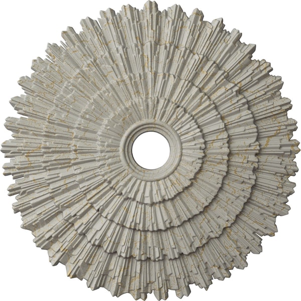 Ekena Millwork Eryn Ceiling Medallion (Canopies up to 4"), 24 3/4"OD x 3 1/4"ID x 1 7/8"P, Pot of Cream Crackle CM24ENPCC - main